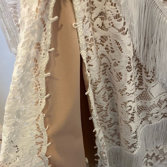 Vintage Lace Bohemian Fringe Dress Custom Made Bridal Wedding Maternity - Picture 7 of 15